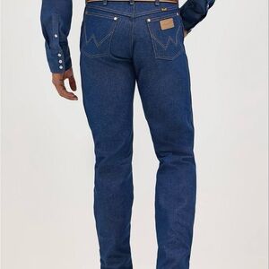 Wrangler Men's Dark Blue Rigid Cowboy Cut Jeans NWT Size 37x32